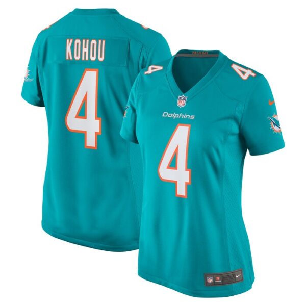 Kader Kohou Miami Dolphins Women Game Player Jersey - Aqua