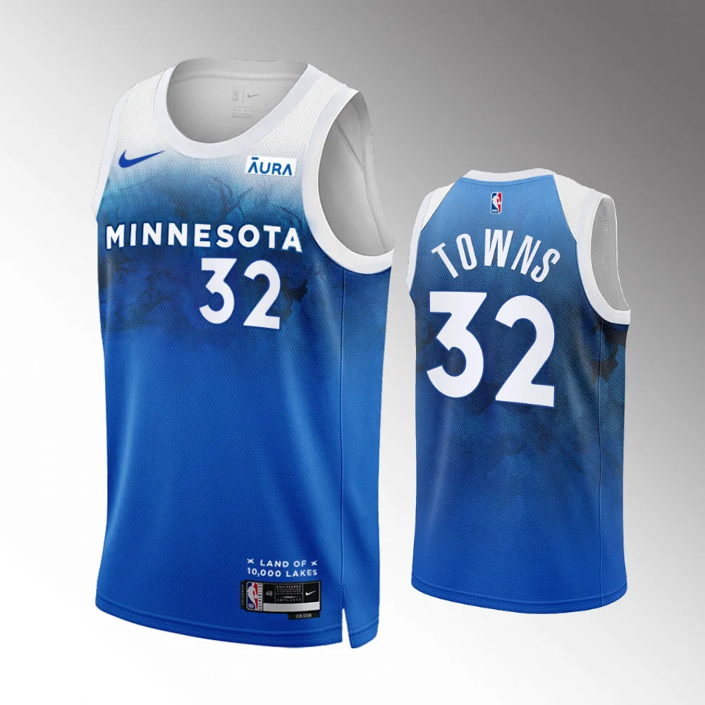 Karl-Anthony Towns #32 Swingman Minnesota Timberwolves 2023-24 City Edition Jersey - Blue