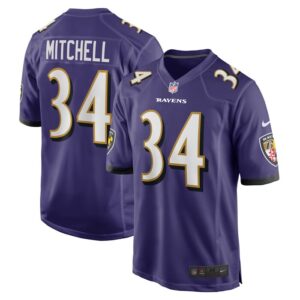 Keaton Mitchell Baltimore Ravens Game Jersey - Purple