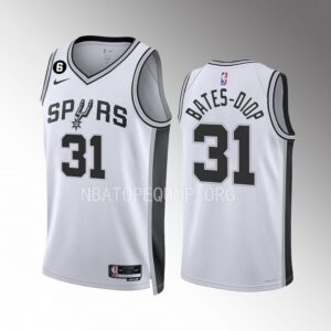 Keita Bates-Diop San Antonio Spurs 2022-23 Association Edition White #31 Jersey Swingman