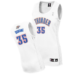 Kevin Durant Oklahoma City Thunder #35 Women White Jersey