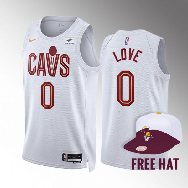 Kevin Love 2022-23 Cleveland Cavaliers White #0 Association Edition Jersey Swingman