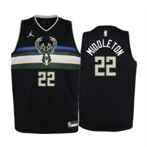 Khris Middleton Milwaukee Bucks Youth Black Statement Jersey Jumpman