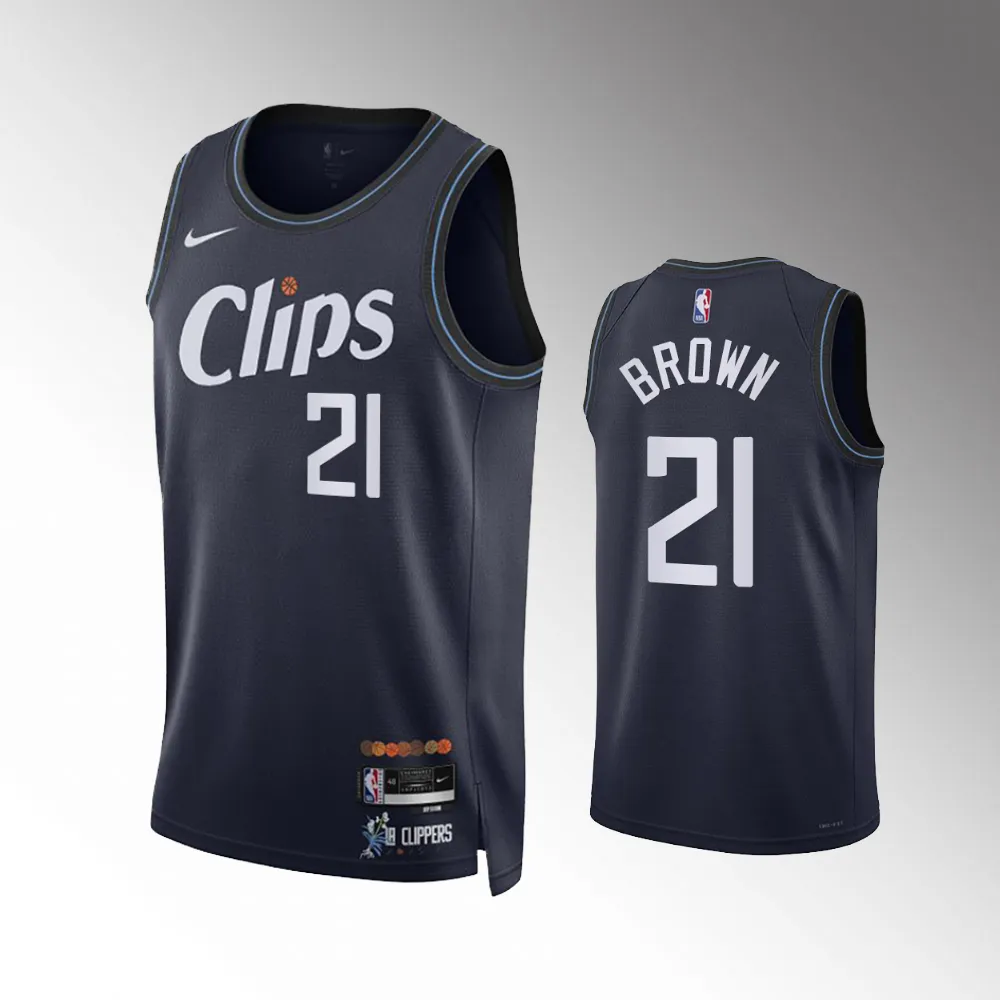 Kobe Brown #21 Swingman Los Angeles Clippers 2023-24 City Edition Jersey - Navy