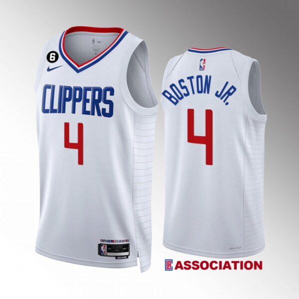 LA Clippers Brandon Boston Jr. 2022-23 Association Edition White #4 Jersey Swingman