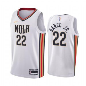 Larry Nance Jr. 2022 New Orleans Pelicans White #22 Association Edition Jersey Diamond Badge