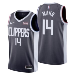 Los Angeles Clippers NO. 14 Terance Mann Earned Edition Gray Jersey