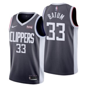 Los Angeles Clippers NO. 33 Nicolas Batum Earned Edition Gray Jersey