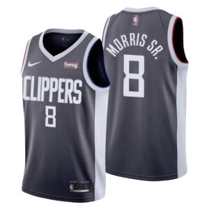 Los Angeles Clippers NO. 8 Marcus Morris Sr. Earned Edition Gray Jersey