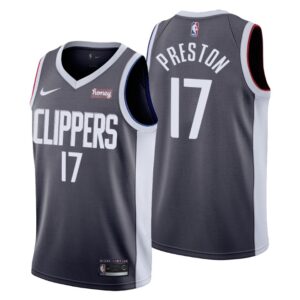 Los Angeles Clippers No. 17 Jason Preston Gray Swingman Earned Edition Jersey