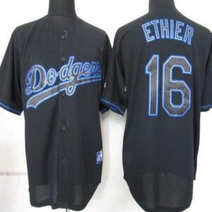 Los Angeles Dodgers #16 Andre Ethier Black Fashion Stitched MLB Jersey