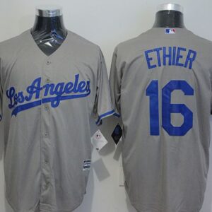 Los Angeles Dodgers #16 Andre Ethier Grey Cool Base Stitched MLB Jersey