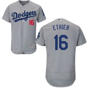 Los Angeles Dodgers #16 Andre Ethier Grey Flexbase Collection Stitched MLB Jersey