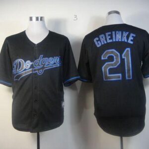 Los Angeles Dodgers #21 Zack Greinke Black Fashion Stitched MLB Jersey