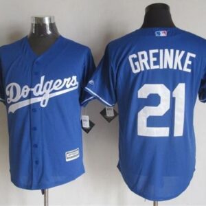 Los Angeles Dodgers #21 Zack Greinke Blue Cool Base Stitched MLB Jersey