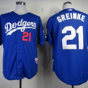 Los Angeles Dodgers #21 Zack Greinke Blue Cool Base Stitched MLB Jersey