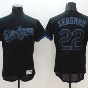 Los Angeles Dodgers #22 Clayton Kershaw Black Fashion Flexbase Collection Stitched MLB Jersey