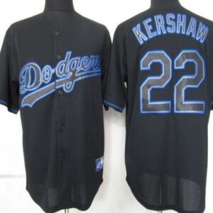 Los Angeles Dodgers #22 Clayton Kershaw Black Fashion Stitched MLB Jersey