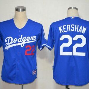 Los Angeles Dodgers #22 Clayton Kershaw Blue Cool Base Stitched MLB Jersey