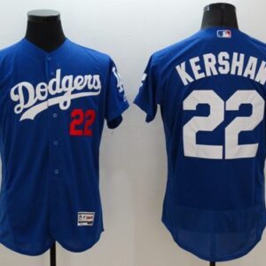 Los Angeles Dodgers #22 Clayton Kershaw Blue Flexbase Collection Stitched MLB Jersey