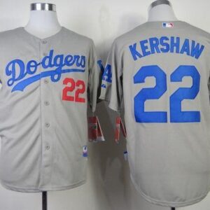 Los Angeles Dodgers #22 Clayton Kershaw Stitched Grey MLB Jersey