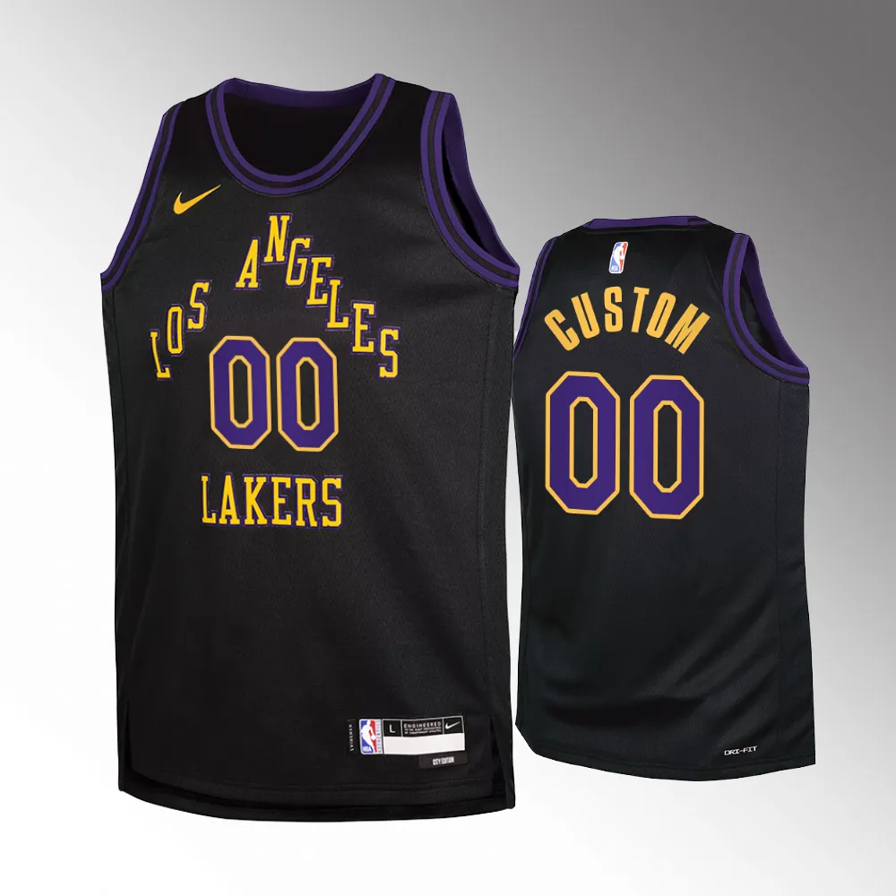 Los Angeles Lakers #00 Custom 2023-24 City Edition Swingman Black Jersey