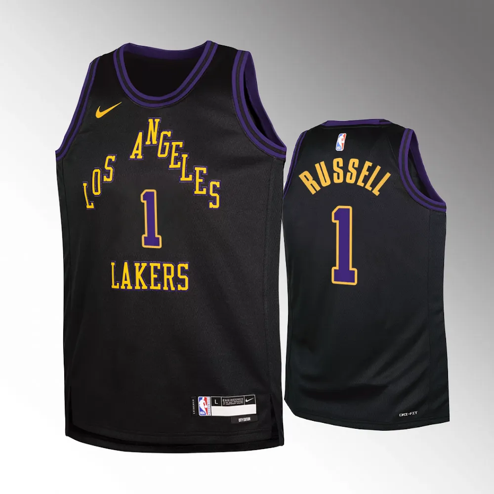 Los Angeles Lakers #1 D'Angelo Russell 2023-24 City Edition Swingman Black Jersey