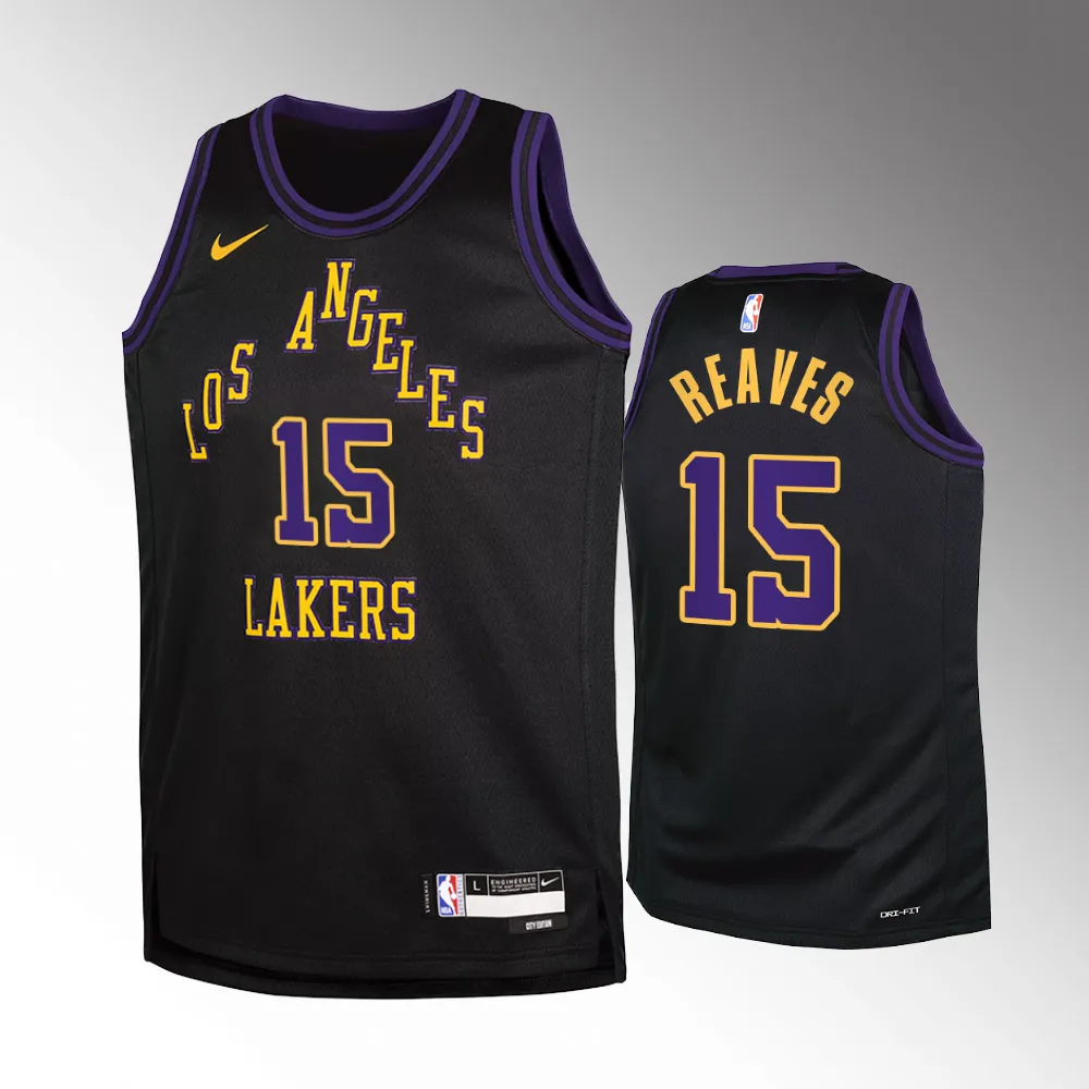 Los Angeles Lakers #15 Austin Reaves 2023-24 City Edition Swingman Black Jersey