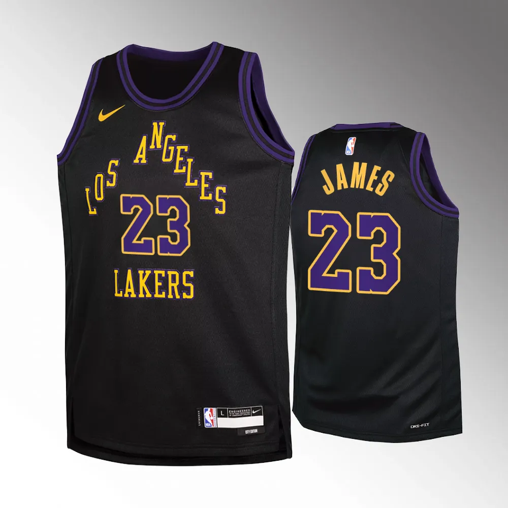 Los Angeles Lakers #23 LeBron James 2023-24 City Edition Swingman Black Jersey