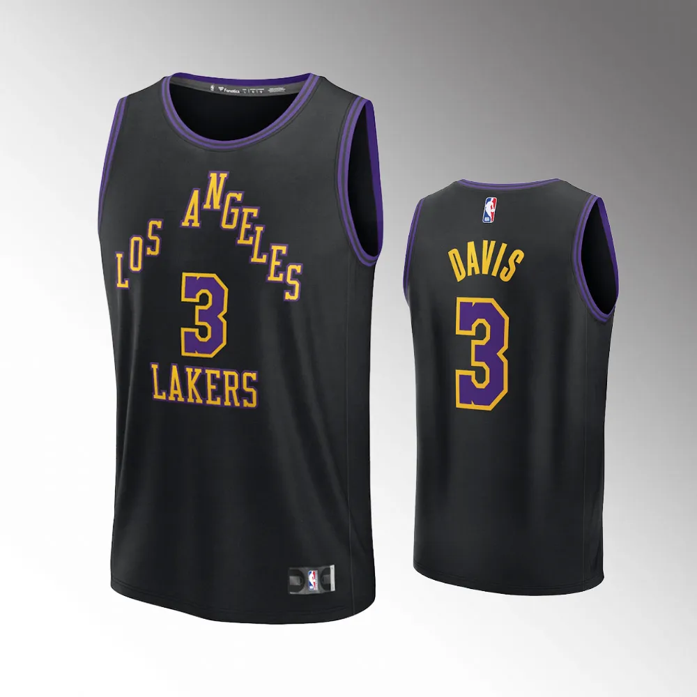 Los Angeles Lakers Anthony Davis Black 2023-24 Fast Break #3 Jersey - City Edition