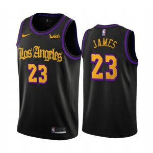 Los Angeles Lakers LeBron James Black 2019-20 City Creative Jersey