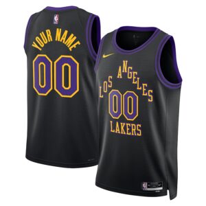 Los Angeles Lakers Unisex 2023/24 Custom Swingman Jersey - Black - City Edition