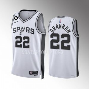 Malaki Branham San Antonio Spurs 2022-23 Association Edition White #22 Jersey Swingman