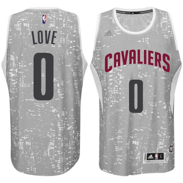 Male Cleveland Cavaliers #0 Kevin Love City Lights Gray Swingman Jersey