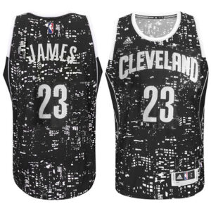 Male Cleveland Cavaliers #23 LeBron James City Lights Black Swingman Jersey