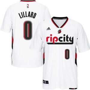 Male Damian Lillard Portland Trail Blazers #0 2014-15 Swingman Rip City Pride Jersey With Sleeves Jersey