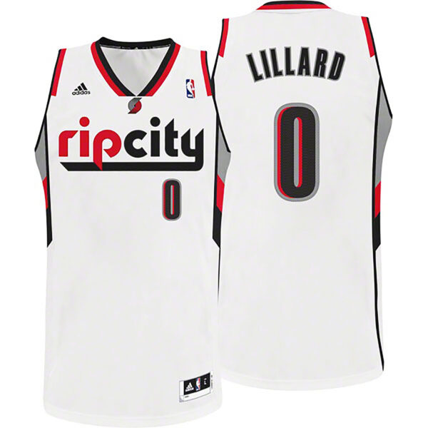 Male Damian Lillard Portland Trail Blazers #0 Rip City White Swingman Jersey