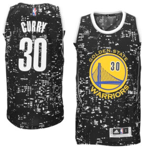 Male Golden State Warriors #30 Stephen Curry Black City Lights Fashion Swingman Jersey