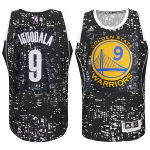 Male Golden State Warriors #9 Andre Iguodala City Lights Black Swingman Jersey