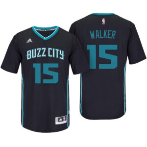 Male Kemba Walker Charlotte Hornets #15 Black Buzz City Pride Sleeved Swingman Jersey