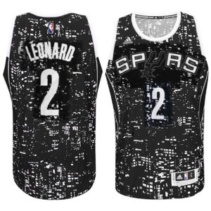 Male San Antonio Spurs #2 Kawhi Leonard City Lights Black Swingman Jersey