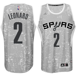 Male San Antonio Spurs #2 Kawhi Leonard City Lights Gray Swingman Jersey