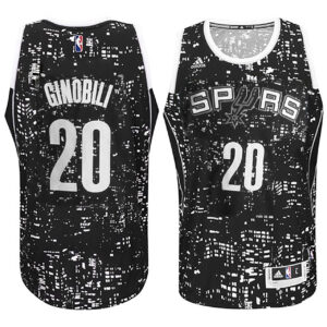 Male San Antonio Spurs #20 Manu Ginobili City Lights Black Swingman Jersey