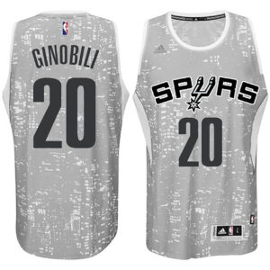 Male San Antonio Spurs #20 Manu Ginobili City Lights Gray Swingman Jersey