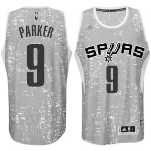 Male San Antonio Spurs #9 Tony Parker City Lights Black Swingman Jersey