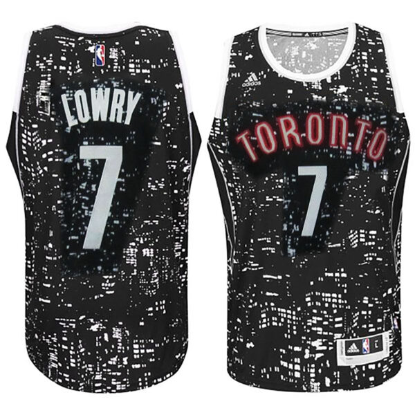 Male Toronto Raptors #7 Kyle Lowry City Lights Black Swingman Jersey