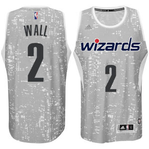 Male Washington Wizards #2 John Wall City Lights Gray Swingman Jersey