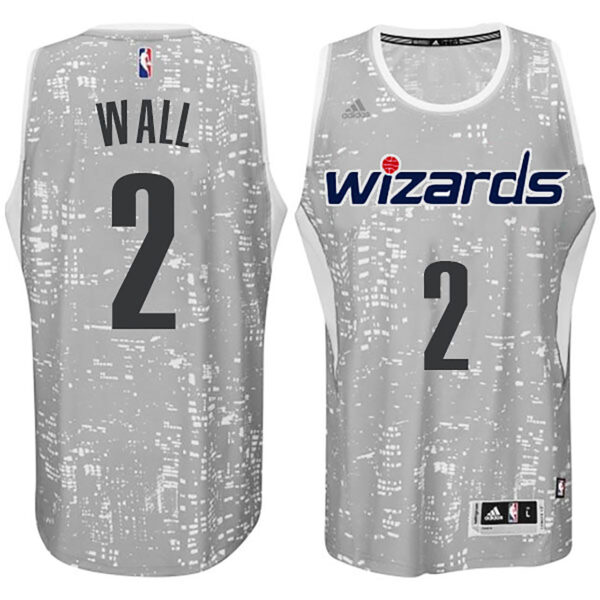 Male Washington Wizards #2 John Wall City Lights Gray Swingman Jersey