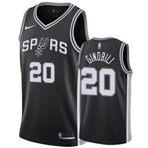 Manu Ginobili San Antonio Spurs #20 2018 Icon Men's Jersey - Black