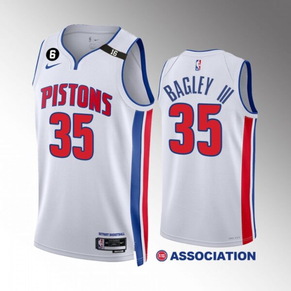 Marvin Bagley III 2022-23 Detroit Pistons White #35 Association Edition Jersey Swingman